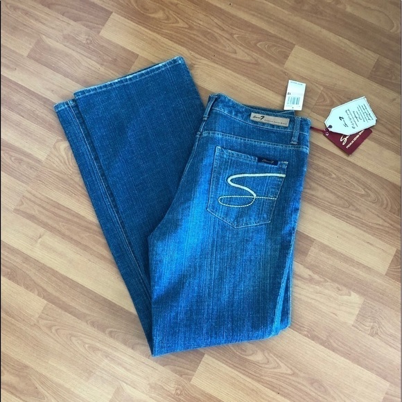 NWT Seven 7 Premium Denim Flare Jeans Size 12 - Picture 9 of 16